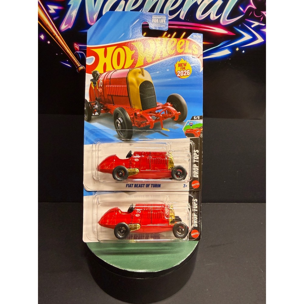 Lot of 2 Hot Wheels Fiat Beast of Turin Red Drop Tops 151/250 2026 Diecast 1:64
